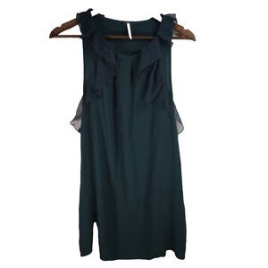 Free People Jade Green Ruffle Mini Dress Womens 6